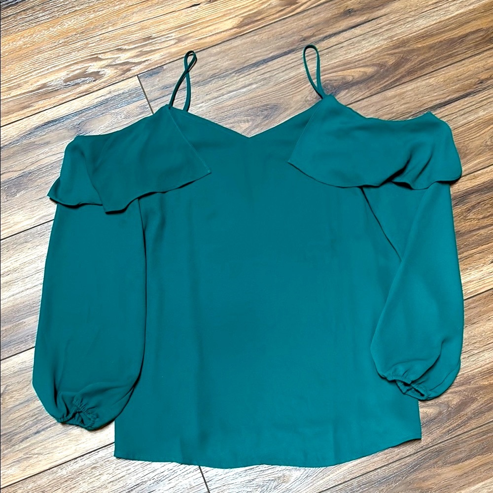 Green Cold Shoulder Top